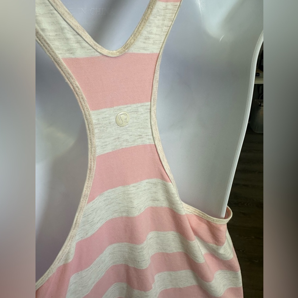 LULULEMON ATHLETICA STRIPED Heathered Racerback Yoga Work Out Tank Top sz 12 US - Picture 4 of 4
